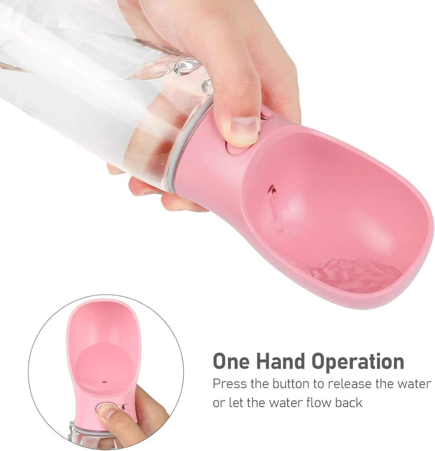 Dog Water Bottle (Cherry Pink 19Oz)