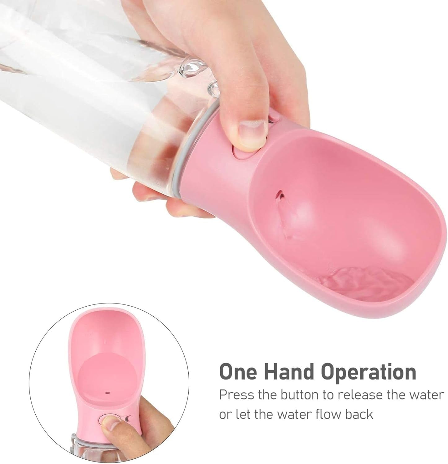 Dog Water Bottle (Cherry Pink 19Oz)